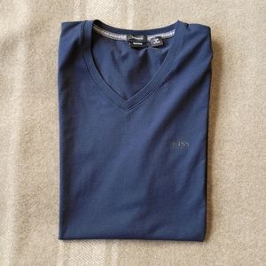Men's Hugo Boss Navy Short Sleeve V-Neck T-Shirt